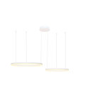 Pendant lamps circles - Azzardo HALO PENDANT 80+60 CCT WH + REMOTE CONTROL Pendant with Remote Control Functions Dimming and Light Color Change AZ4977 - product 1