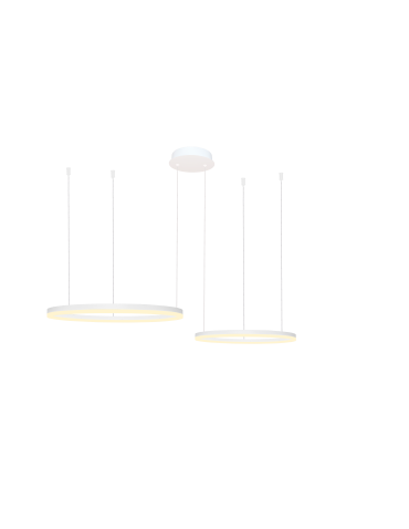 Azzardo HALO PENDANT 80+60 CCT WH + REMOTE CONTROL Pendant with Remote Control Functions Dimming and Light Color Change...