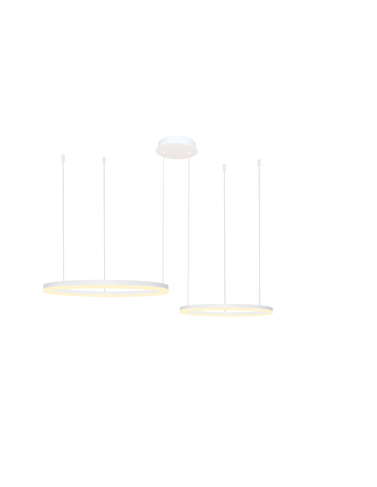 Pendant lamps circles - Azzardo HALO PENDANT 80+60 CCT WH + REMOTE CONTROL Pendant with Remote Control Functions Dimming and Light Color Change AZ4977 - product kolory-swiatla.pl 1