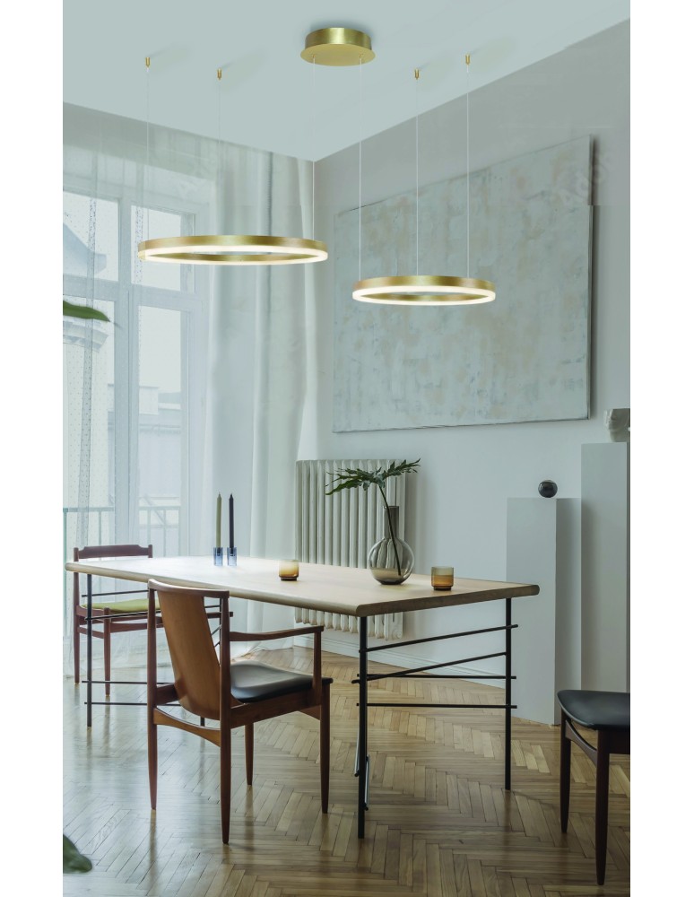 Pendant lamps circles - Azzardo HALO PENDANT 80+60 CCT GO + REMOTE CONTROL Pendant with Remote Control Functions Dimming and Light Color Change AZ4979 - product kolory-swiatla.pl 2
