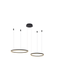 Pendant lamps circles - Azzardo HALO PENDANT 80+60 CCT BK + REMOTE CONTROL Pendant with Remote Control Functions Dimming and Light Color Change AZ4978 - product 1