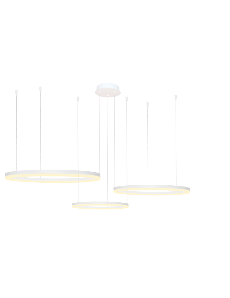 Pendant lamps circles - Azzardo HALO PENDANT 100+80+60 CCT WH + REMOTE CONTROL Pendant with Remote Control Functions Dimming and Light Color Change AZ49 - product kolory-swiatla.pl 1