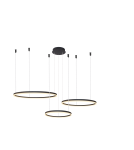 Pendant lamps circles - Azzardo HALO PENDANT 100+80+60 CCT BK + REMOTE CONTROL Pendant with Remote Control Functions Dimming and Light Color Change AZ49 - product 1