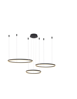 Azzardo HALO PENDANT 100+80+60 CCT BK + REMOTE CONTROL Wisząca z Pilotem Funkcje Ściemniania i Zmiany Barwy Światła AZ4975