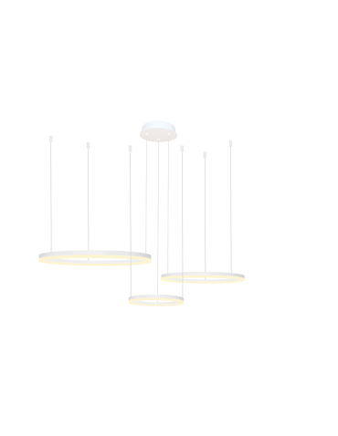 Azzardo HALO PENDANT 80+60+40 CCT WH + REMOTE CONTROL Pendant with Remote Control Functions Dimming and Light Color Change...