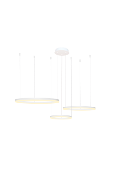 Azzardo HALO PENDANT 80+60+40 CCT WH + REMOTE CONTROL Pendant with Remote Control Functions Dimming and Light Color Change...