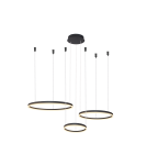 Pendant lamps circles - Azzardo HALO PENDANT 80+60+40 CCT BK + REMOTE CONTROL Pendant with Remote Control Functions Dimming and Light Color Change AZ497 - product 1