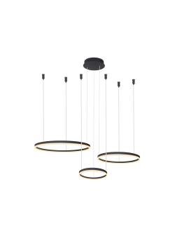 Azzardo HALO PENDANT 80+60+40 CCT BK + REMOTE CONTROL Wisząca z Pilotem Funkcje Ściemniania i Zmiany Barwy Światła AZ4972