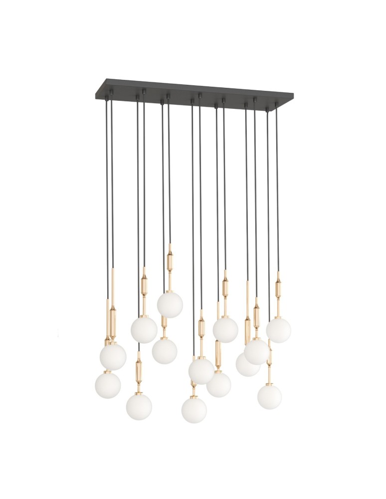 Pendant lamps over the island - Orlicki Design Ero XIV Gold 80x25 Gold + White Opal OR85488 - product kolory-swiatla.pl 2