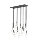 Pendant lamps spheres - Orlicki Design Ero XIV Nero 80x25 White Opal + Black OR85495 - product 1