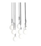 Pendant lamps spheres - Orlicki Design Ero VIII Cromo 40 White Opal + Chrome OR85327 - product 2