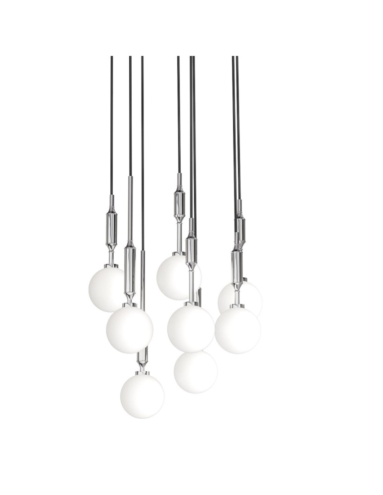 Pendant lamps spheres - Orlicki Design Ero VIII Cromo 40 White Opal + Chrome OR85327 - product kolory-swiatla.pl 2