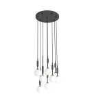 Pendant lamps spheres - Orlicki Design Ero VIII Nero 40 White Opal + Black OR85341 - product 1