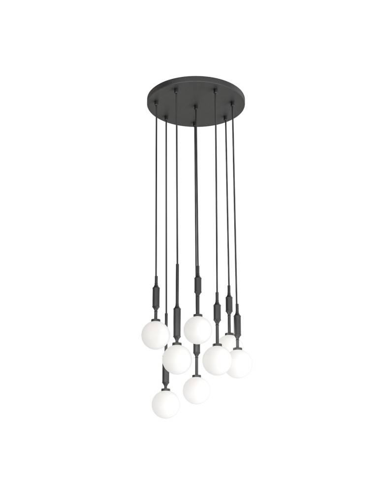 Pendant lamps spheres - Orlicki Design Ero VIII Nero 40 White Opal + Black OR85341 - product kolory-swiatla.pl 1