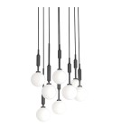 Pendant lamps spheres - Orlicki Design Ero VIII Nero 40 White Opal + Black OR85341 - product 2