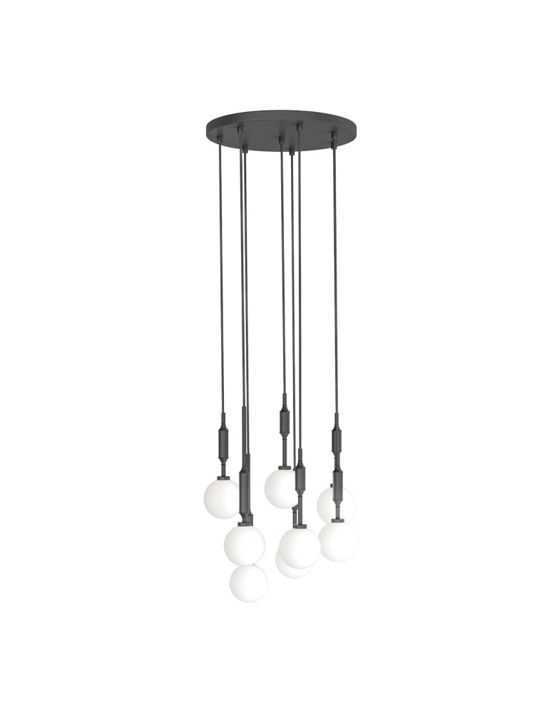 Pendant lamps spheres - Orlicki Design Ero VIII Nero 40 White Opal + Black OR85341 - product kolory-swiatla.pl 4
