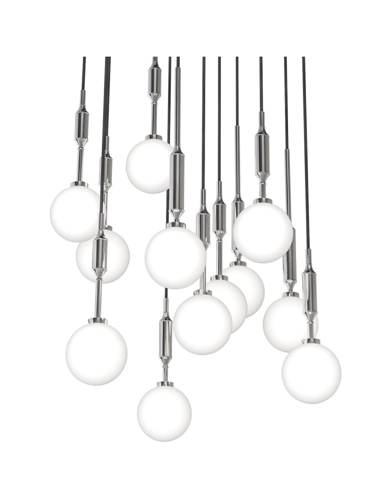 Pendant lamps spheres - Orlicki Design Ero XII Cromo 60 White Opal + Chrome OR85389 - product kolory-swiatla.pl 2