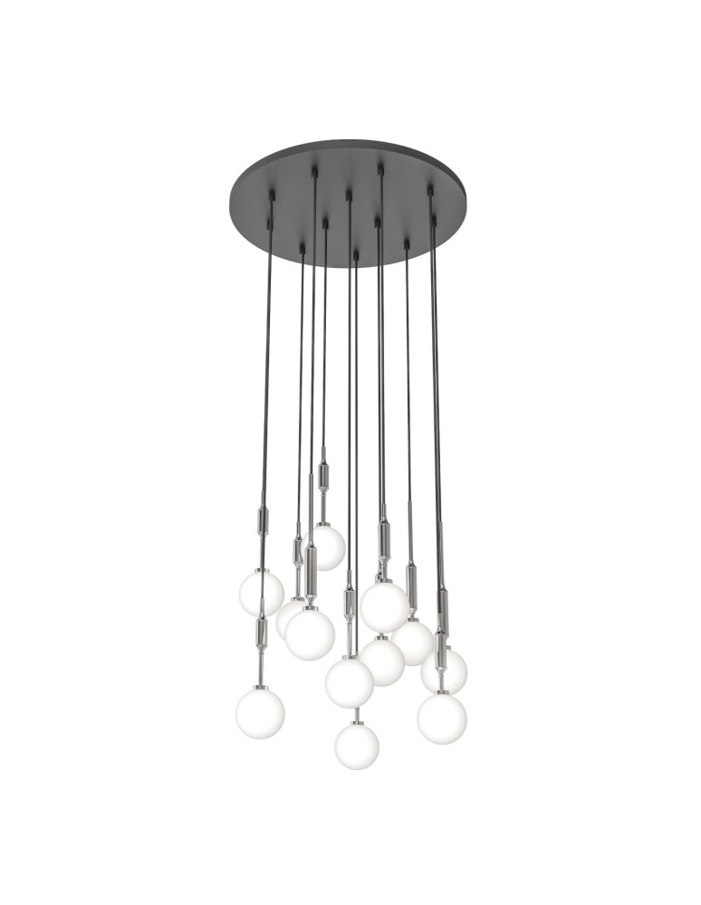Pendant lamps spheres - Orlicki Design Ero XII Cromo 60 White Opal + Chrome OR85389 - product kolory-swiatla.pl 3