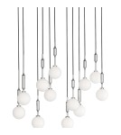 Pendant lamps spheres - Orlicki Design Ero XII Cromo 80x25 White Opal + Chrome OR85440 - product 3