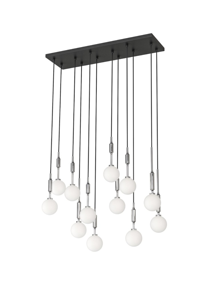 Pendant lamps spheres - Orlicki Design Ero XII Cromo 80x25 White Opal + Chrome OR85440 - product kolory-swiatla.pl 5