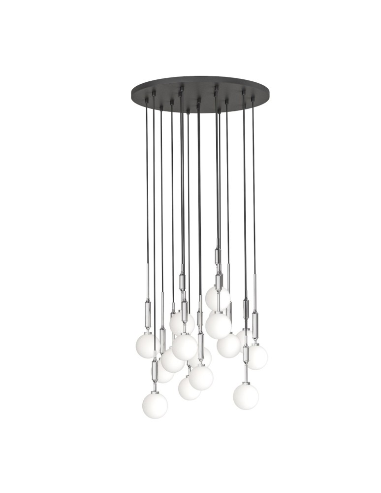 Pendant lamps spheres - Orlicki Design Ero XVI Cromo 60 White Opal + Chrome OR85419 - product kolory-swiatla.pl 1