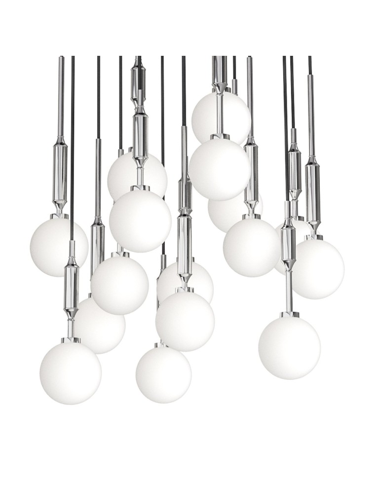 Pendant lamps spheres - Orlicki Design Ero XVI Cromo 60 White Opal + Chrome OR85419 - product kolory-swiatla.pl 3