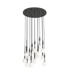 Pendant lamps spheres - Orlicki Design Ero XVI Nero 60 White Opal + Black OR85433 - product 1