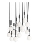 Pendant lamps spheres - Orlicki Design Ero XVI Nero 60 White Opal + Black OR85433 - product 3