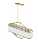 Hampton style pendant lamps - Orlicki Design Gerdo Ovale Old Gold Satin + White Cream OR84856 - product 5