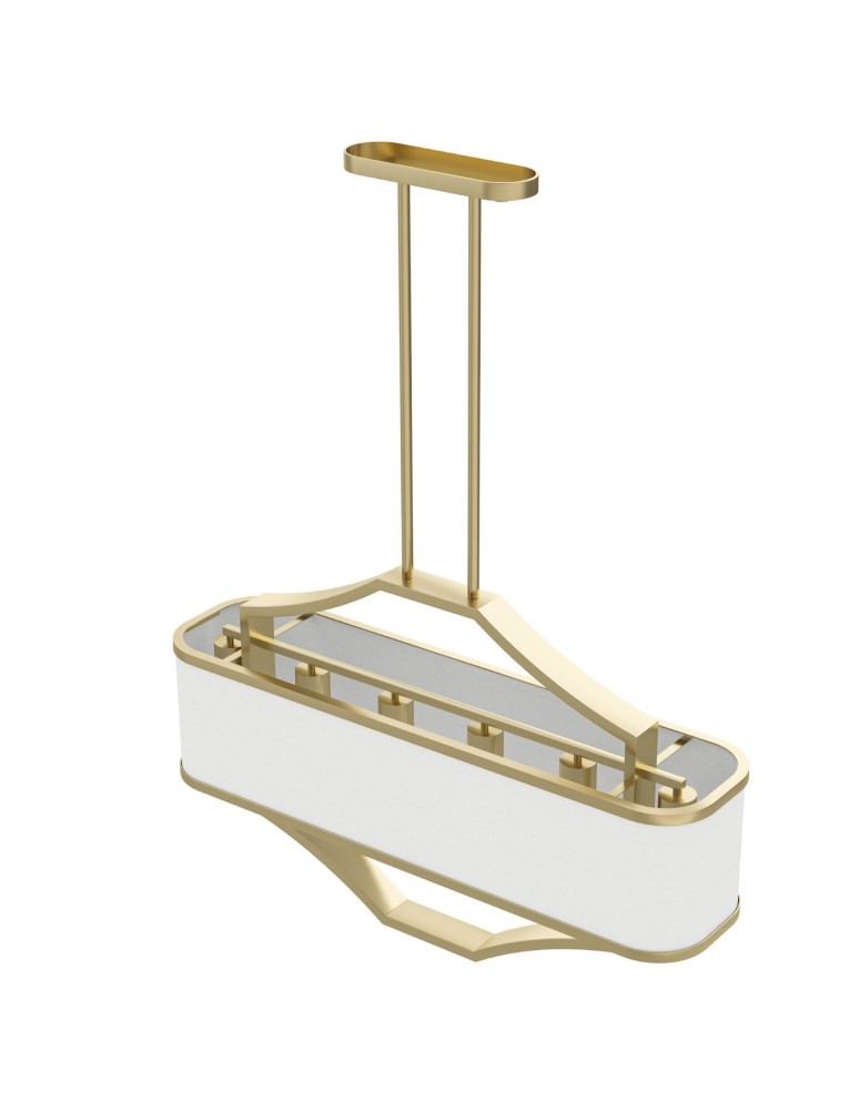 Hampton style pendant lamps - Orlicki Design Gerdo Ovale Old Gold Satin + White Cream OR84856 - product kolory-swiatla.pl 5