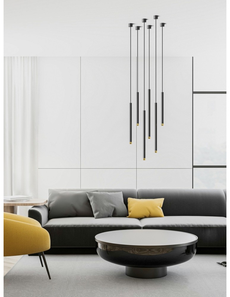 Pendant tube lamps - Orlicki Design Q I Bianco / Rose Gold 60 Rose Gold + White OR85204 - product kolory-swiatla.pl 2