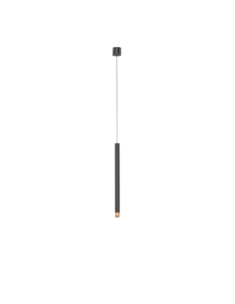 Pendant tube lamps - Orlicki Design Q I Nero / Rose Gold 40 Rose Gold + Black OR85136 - product kolory-swiatla.pl 1