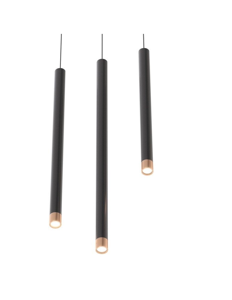 Pendant tube lamps - Orlicki Design Q I Nero / Rose Gold 60 Rose Gold + Black OR85297 - product kolory-swiatla.pl 4
