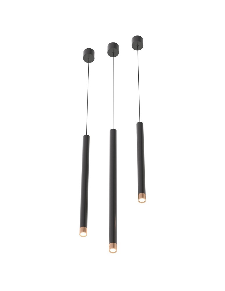 Pendant tube lamps - Orlicki Design Q I Nero / Rose Gold 50 Rose Gold + Black OR85143 - product kolory-swiatla.pl 3
