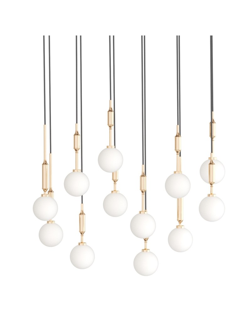 Pendant lamps spheres - Orlicki Design Ero XII Gold 80x25 Gold + White Opal OR85457 - product kolory-swiatla.pl 5