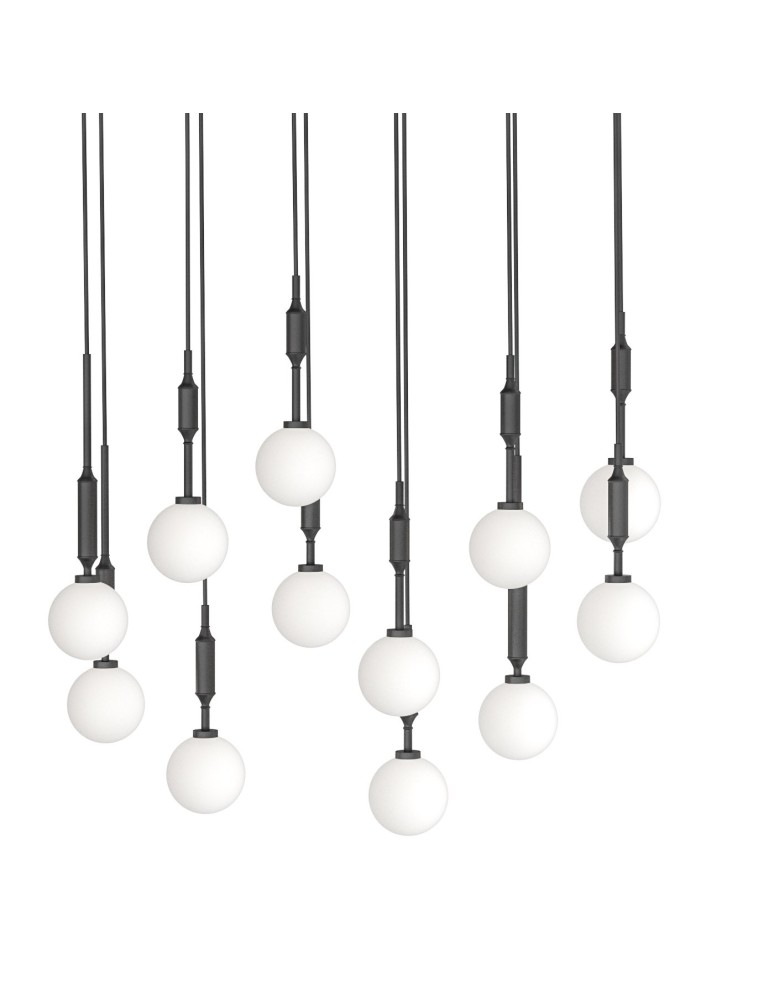 Pendant lamps spheres - Orlicki Design Ero XII Nero 80x25 White Opal + Black OR85464 - product kolory-swiatla.pl 2