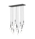 Pendant lamps spheres - Orlicki Design Ero XII Nero 80x25 White Opal + Black OR85464 - product 4