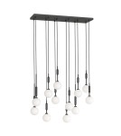 Pendant lamps spheres - Orlicki Design Ero XII Nero 80x25 White Opal + Black OR85464 - product 1