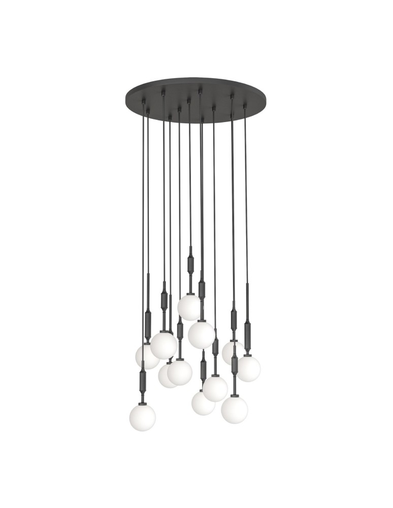 Pendant lamps spheres - Orlicki Design Ero XII Nero 60 White Opal + Black OR85402 - product kolory-swiatla.pl 1
