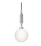 Pendant lamps spheres - Orlicki Design Ero I Cromo A White Opal + Chrome OR84962 - product 1