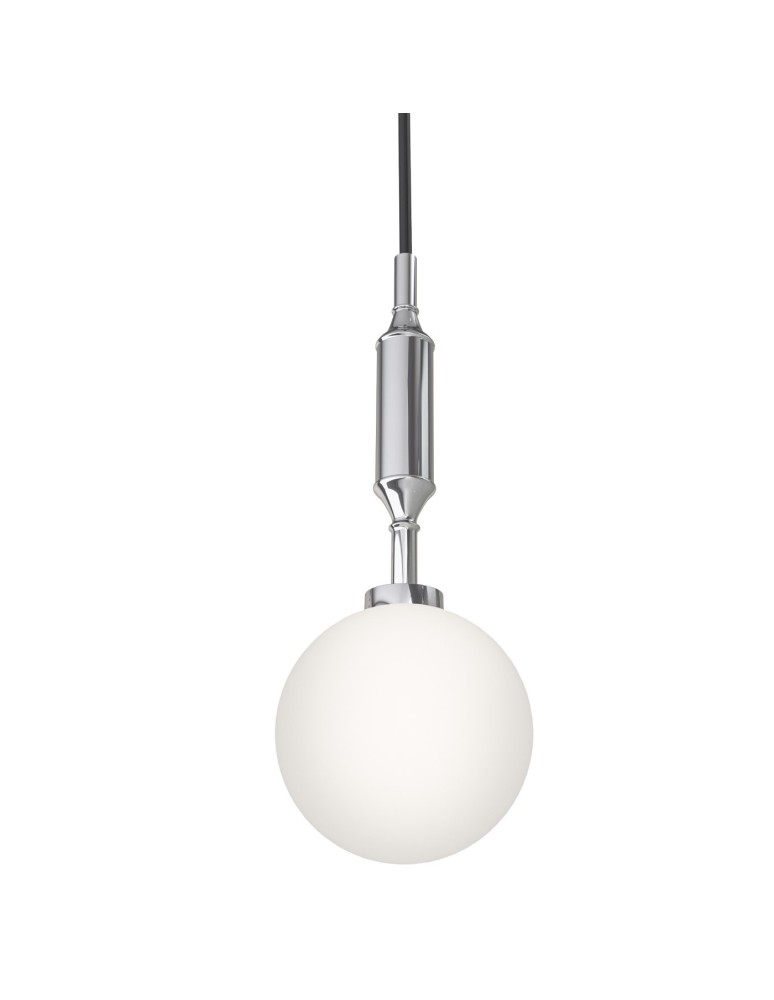 Pendant lamps spheres - Orlicki Design Ero I Cromo A White Opal + Chrome OR84962 - product kolory-swiatla.pl 1