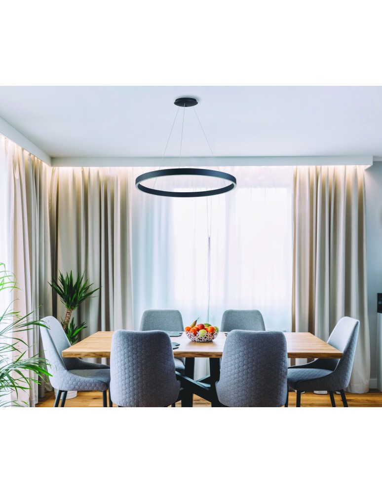 Pendant lamps with control - Azzardo MARCO PENDANT 100 CCT BK + REMOTE CONTROL Pendant with Remote Control Functions Dimming and Light Color Change AZ5050. - product kolory-swiatla.pl 2