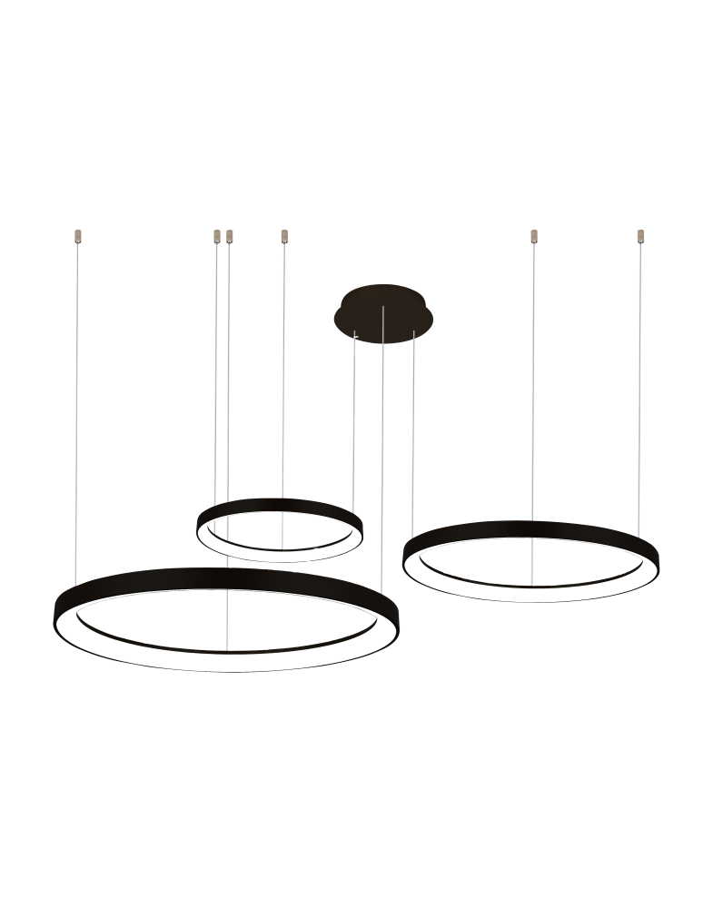 Pendant lamps circles - Azzardo AGNES PENDANT 38+58+78 DIMM CCT SWITCH BK Pendant with Dimmable and Light Colour Change Switch AZ5024 - product kolory-swiatla.pl 1
