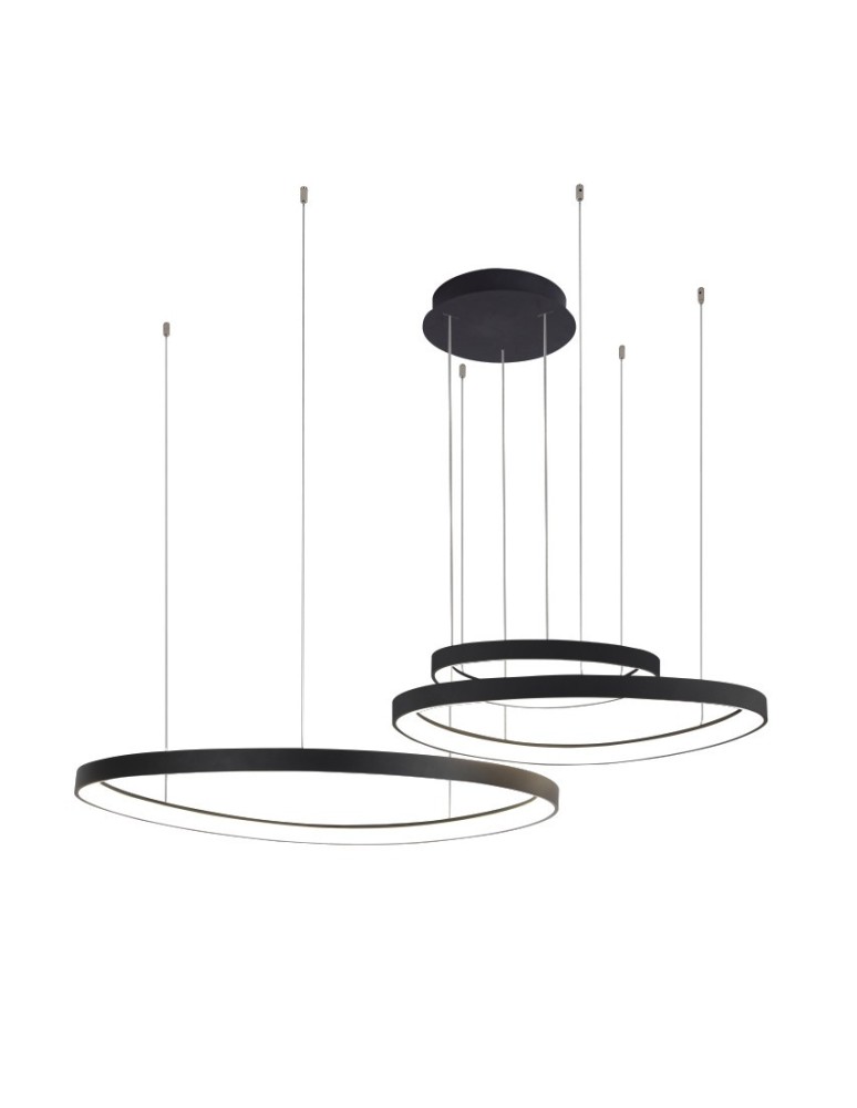 LED pendant lamps - Azzardo AMANDA PENDANT 45+65+85 3000K BK Pendant Lamp AZ5027. - product kolory-swiatla.pl 1