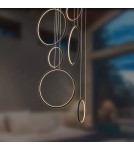 Pendant lamps circles - Altavola Design: Led Circles Pendant Lamp No. 8 black 90 cm in 4k  - product 2