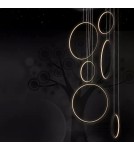 Pendant lamps circles - Altavola Design: Led Circles Pendant Lamp No. 8 black 90 cm in 4k  - product 3