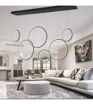 Pendant lamps circles - Altavola Design: Led Circles Lamp no. 8 black 180 cm in 4k  - product 2