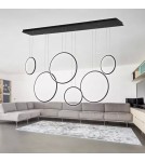 Pendant lamps circles - Altavola Design: Led Circles Lamp no. 8 black 180 cm in 4k  - product 6