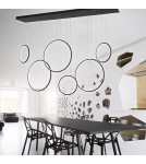 Pendant lamps circles - Altavola Design: Led Circles Lamp no. 8 black 180 cm in 4k  - product 7