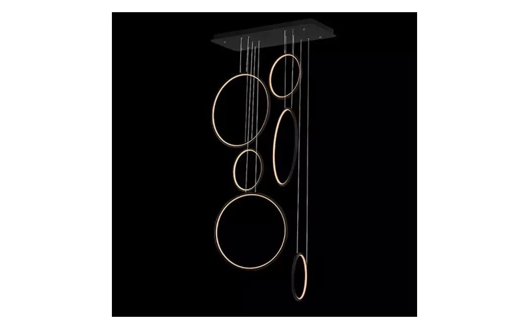 Altavola Design: Lampa wisząca Ledowe Okręgi No. 8 czarny 90 cm in 3k 